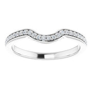 14K White Band Mounting for 6 mm Square Ring