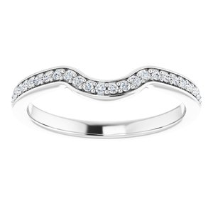 14K White Band Mounting for 6 mm Square Ring