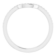14K White Band Mounting for 6 mm Square Ring