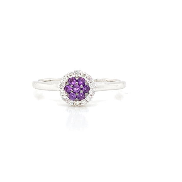 Pave Amethyst & Diamond Ring