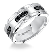 TRITON MEN'S BLACK DIAMOND WEDDING BAND