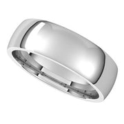 14K White 5 mm Half Round Comfort Fit Light Band Size 10