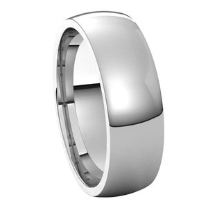 14K White 5 mm Half Round Comfort Fit Light Band Size 10