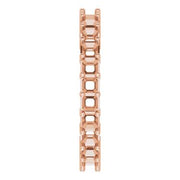 10K Rose 2.6x2.6 mm Asscher Eternity Band Mounting Size 8.5