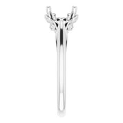 14K White 8x6 mm Oval Engagement Ring Mounting