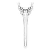 14K White 10 mm Round Engagement Ring Mounting