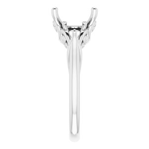 14K White 10 mm Round Engagement Ring Mounting