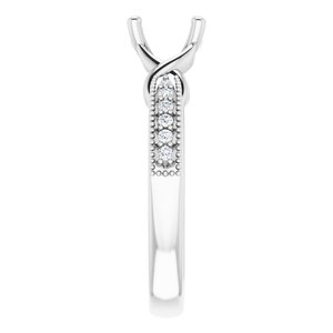 14K White 6.5 mm Round 1/10 CTW Diamond Semi-Set Engagement Ring