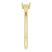 14K Yellow 3.75x2.5 mm Emerald Ring Mounting