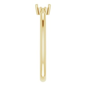 14K Yellow 3.75x2.5 mm Emerald Ring Mounting