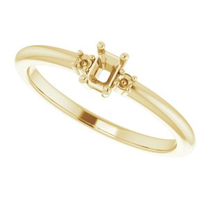 14K Yellow 3.75x2.5 mm Emerald Ring Mounting