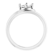 14K White 7x5 mm Oval Ring Mounting