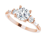 14K Rose 6.5 mm Round 1/3 CTW Natural Diamond Semi-Set Engagement Ring
