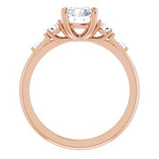 14K Rose 6.5 mm Round 1/3 CTW Natural Diamond Semi-Set Engagement Ring