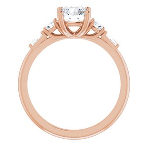 14K Rose 6.5 mm Round 1/3 CTW Natural Diamond Semi-Set Engagement Ring